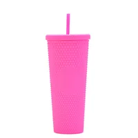 Double-layer Plastic Straw Cup Large Capacity Creative 710ml Cup Portable Cup sku image 39