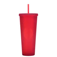 Double-layer Plastic Straw Cup Large Capacity Creative 710ml Cup Portable Cup sku image 36