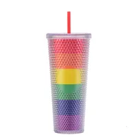 Double-layer Plastic Straw Cup Large Capacity Creative 710ml Cup Portable Cup sku image 40
