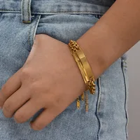 Retro Geometric Stainless Steel Bracelets Stainless Steel Id Bracelets main image 1