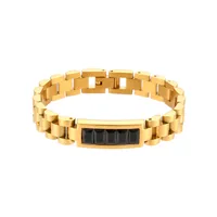 Retro Geometric 304 Stainless Steel 18K Gold Plated Zircon Bangle In Bulk sku image 2