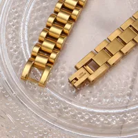 Retro Geometric 304 Stainless Steel 18K Gold Plated Zircon Bangle In Bulk main image 5