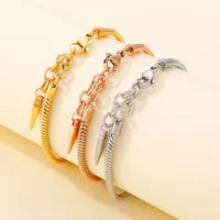 Fashion Geometric Titanium Steel 18K Gold Plated Bracelets Jewelry In Bulk main image 4