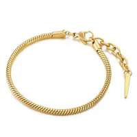 Fashion Geometric Titanium Steel 18K Gold Plated Bracelets Jewelry In Bulk sku image 2