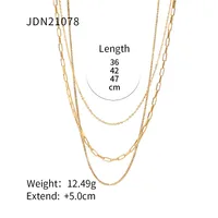 Wholesale Jewelry Fashion Geometric 304 Stainless Steel Gold Plated Layered Necklaces sku image 1