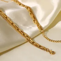 Wholesale Jewelry Fashion Geometric 304 Stainless Steel Gold Plated Layered Necklaces main image 3
