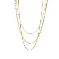 Wholesale Jewelry Fashion Geometric 304 Stainless Steel Gold Plated Layered Necklaces main image 5
