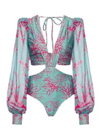 Women's One-pieces Long Sleeve Blouses Vacation Printing main image 2