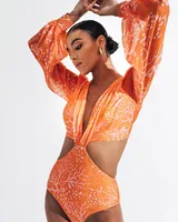 Women's One-pieces Long Sleeve Blouses Vacation Printing main image 3