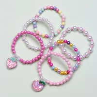 Cute  Cat Strawberry Plastic Beaded Girl's Bracelets main image 3