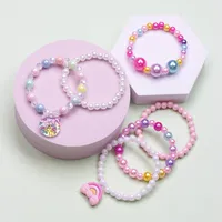 Cute  Cat Strawberry Plastic Beaded Girl's Bracelets main image 4