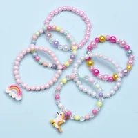 Cute  Cat Strawberry Plastic Beaded Girl's Bracelets sku image 1