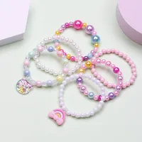 Cute  Cat Strawberry Plastic Beaded Girl's Bracelets sku image 2