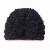 Children Unisex Fashion Solid Color Bow Knot Knitted Wool Cap sku image 12