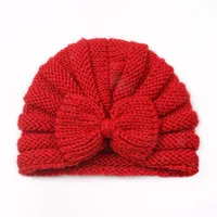 Children Unisex Fashion Solid Color Bow Knot Knitted Wool Cap sku image 8