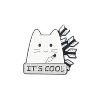 Cute Letter Cat Alloy Plating Unisex Brooches sku image 2