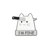 Cute Letter Cat Alloy Plating Unisex Brooches sku image 1