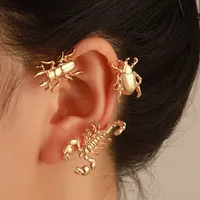 Exaggerated Insect Alloy Plating Rhinestone Ear Hook main image 4
