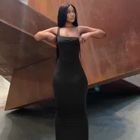 Women's Pencil Skirt Streetwear Collarless Splicing Backless Solid Color Maxi Long Dress Holiday main image 2