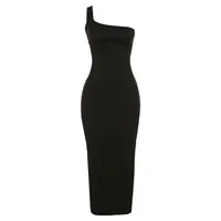 Women's Pencil Skirt Streetwear Collarless Splicing Backless Solid Color Maxi Long Dress Holiday sku image 1