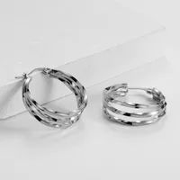 Lady Heart Inlaid Gold Stainless Steel No Inlaid 18K Gold Plated Earrings sku image 2