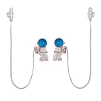 Fashion Astronaut Alloy Tassel Rhinestone Earrings main image 2