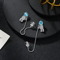 Fashion Astronaut Alloy Tassel Rhinestone Earrings main image 3