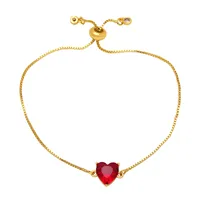 Fashion Heart Shape Copper Bracelets Gold Plated Zircon Copper Bracelets main image 2