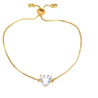 Fashion Heart Shape Copper Bracelets Gold Plated Zircon Copper Bracelets main image 5