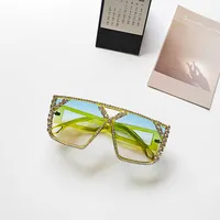 Unisex Fashion Geometric Pc Square Diamond Sunglasses sku image 3