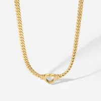 Wholesale Jewelry Retro Heart Shape 201 Stainless Steel 304 Stainless Steel Gold Plated Pendant Necklace main image 2