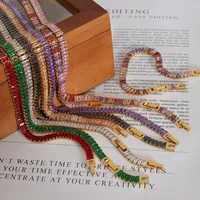 French Style Geometric Titanium Steel Splicing Zircon Bracelets Necklace main image 3