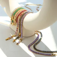 French Style Geometric Titanium Steel Splicing Zircon Bracelets Necklace main image 1