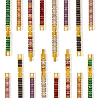 French Style Geometric Titanium Steel Splicing Zircon Bracelets Necklace main image 5