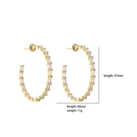 Fashion Geometric Copper Hoop Earrings Zircon Copper Earrings main image 2