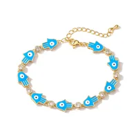 Fashion Geometric Devil's Eye  Copper Bracelets Zircon Copper Bracelets main image 3