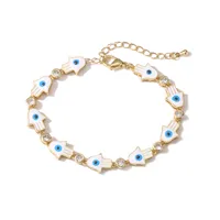 Fashion Geometric Devil's Eye  Copper Bracelets Zircon Copper Bracelets sku image 6