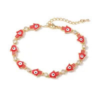 Fashion Geometric Devil's Eye  Copper Bracelets Zircon Copper Bracelets sku image 1