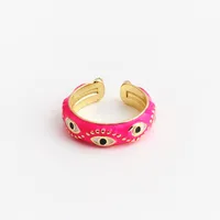 Fashion Devil's Eye Copper Open Ring Plating Copper Rings sku image 5