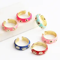 Fashion Devil's Eye Copper Open Ring Plating Copper Rings main image 3