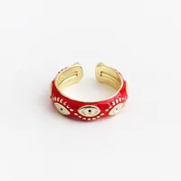 Fashion Devil's Eye Copper Open Ring Plating Copper Rings sku image 2
