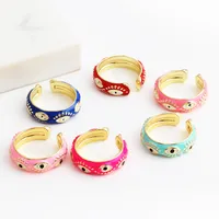 Fashion Devil's Eye Copper Open Ring Plating Copper Rings main image 1