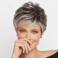 Women's Fashion Casual High-temperature Fiber Air Bangs Short Curly Hair Wigs sku image 2