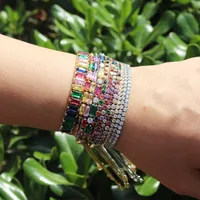 Retro Geometric Copper Zircon Bracelets In Bulk main image 5