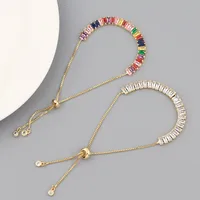 Retro Geometric Copper Zircon Bracelets In Bulk main image 1