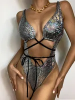 Women's Sexy Solid Color Pu Polyester Monokinis main image 2