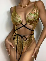 Women's Sexy Solid Color Pu Polyester Monokinis main image 4