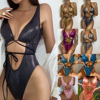 Women's Sexy Solid Color Pu Polyester Monokinis main image 1