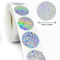 Copper Plate Self-adhesive Love Star Sequins Laser Round Seal Sticker main image 3