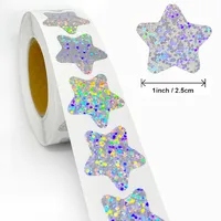 Copper Plate Self-adhesive Love Star Sequins Laser Round Seal Sticker main image 5